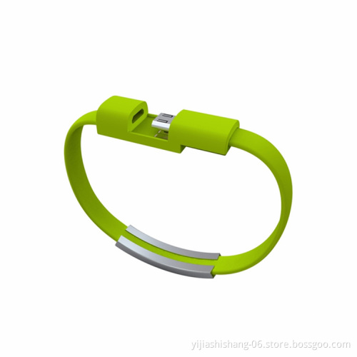 Yijiashishang Top quality 2 in 1 wristband bracelet usb cable